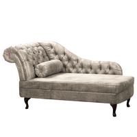 Récamiere Pako Hellgrau B: 185cm - Hellgrau/Braun, Design, Textil (185/93/75cm) - Livetastic