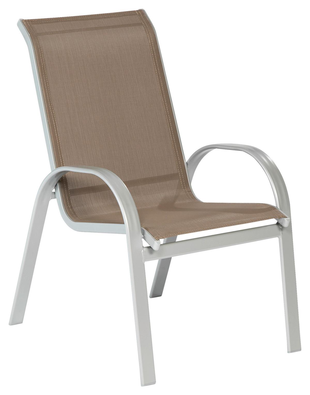 Gartenset Amalfi - Taupe/Silberfarben, MODERN, Textil/Metall - Gardenson
