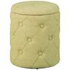 Hocker mit Stauraum Yapak Webstoff Gelbgrün H: 40cm Rund - Grün, KONVENTIONELL, Holzwerkstoff/Kunststoff (34/40/34cm) - MID.YOU