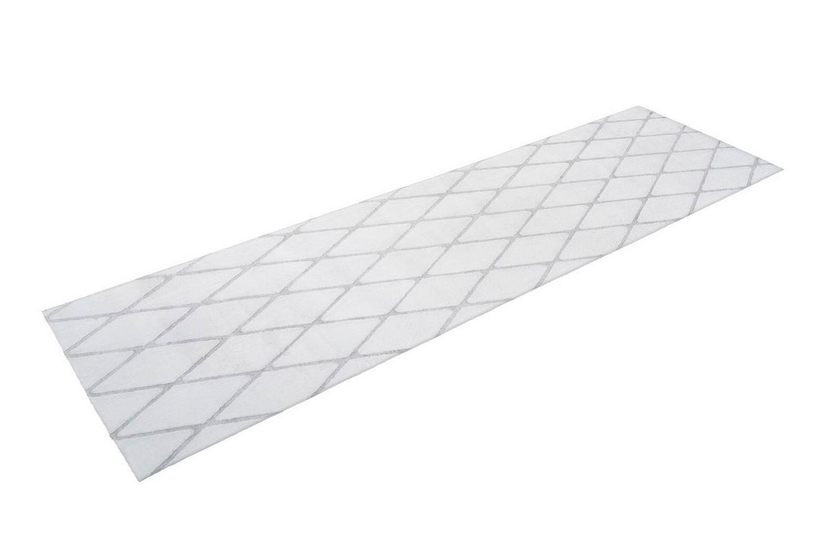 Teppich Grau, Weiß Vivica 225, Bxl: 80x250 Cm - Weiß/Grau, KONVENTIONELL, Textil (80/250cm)