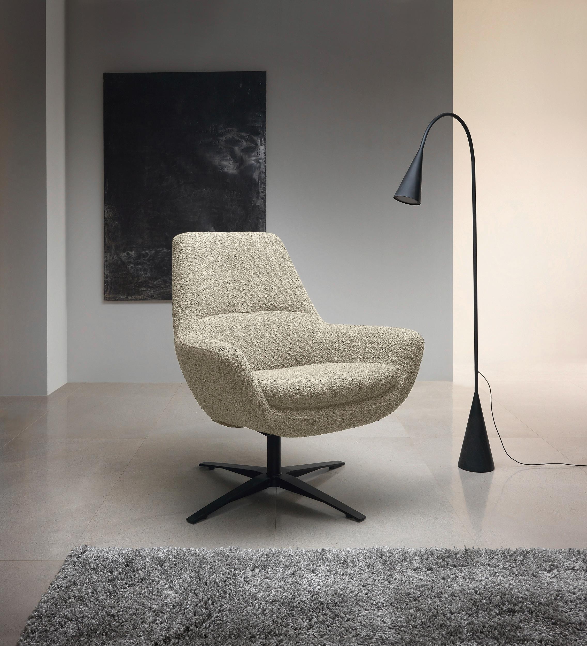Sessel Be Organic - Beige/Schwarz, MODERN, Textil (81/92/83cm) - Trendmanufaktur