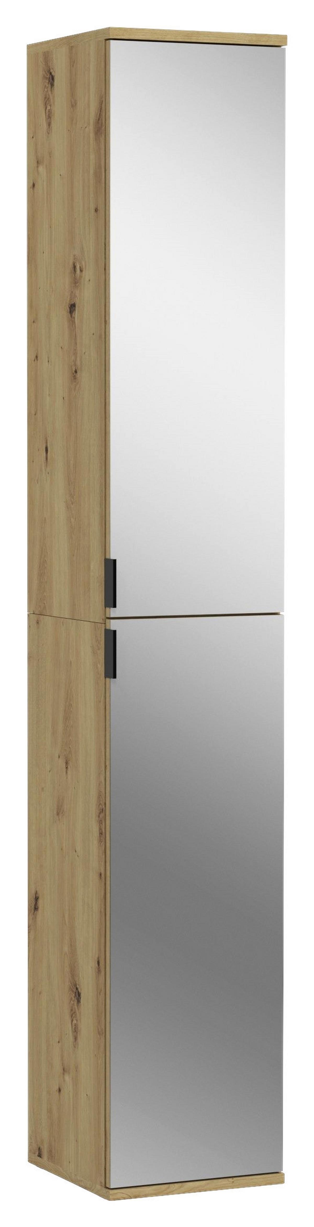 Garderobenschrank Projekt Eiche Dekor Grau - Eichefarben/Grau, KONVENTIONELL, Glas/Holzwerkstoff (91/193/34cm) - MID.YOU
