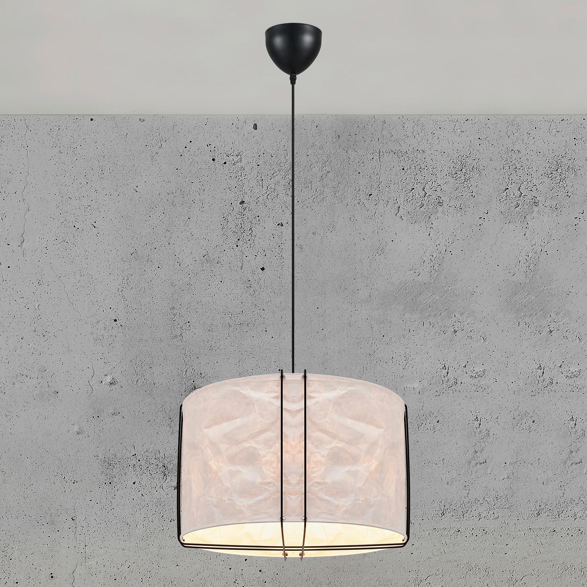 Hängeleuchte Cardine Schwarz Weiß D: 50 Cm - Schwarz/Weiß, Design, Kunststoff/Metall (50/37,5cm) - Nordlux