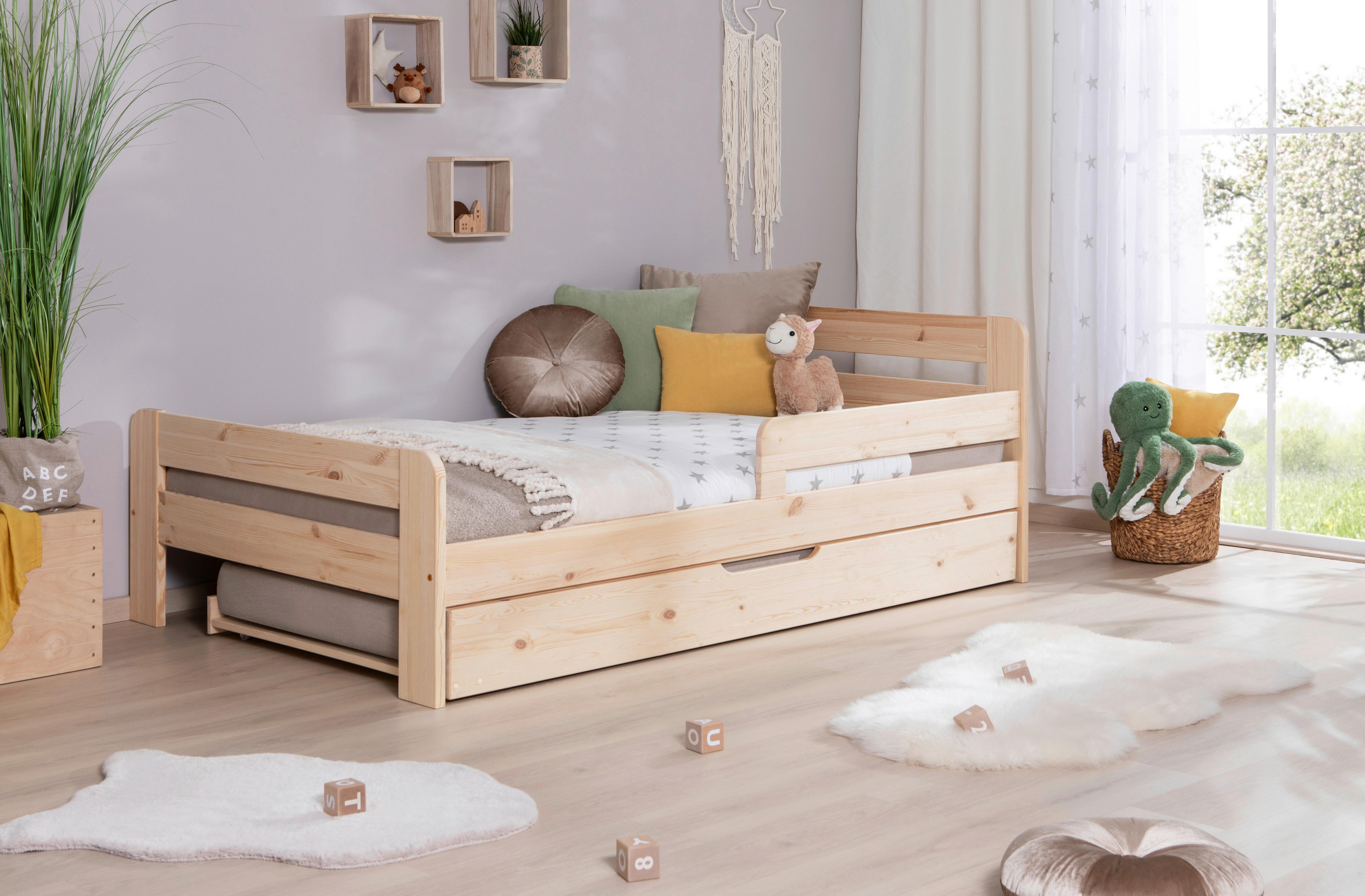 Bett Bennet Naturfarben Inkl. Zubehör, 120x200 Cm - Naturfarben, MODERN, Holz/Textil (120/200cm) - MID.YOU
