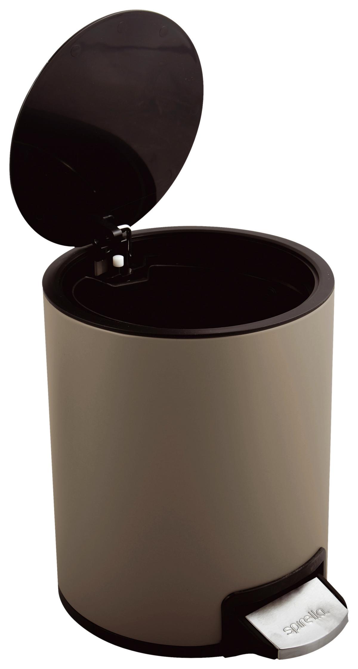TRETEIMER RIKU - Taupe/Schwarz, KONVENTIONELL, Kunststoff/Metall (16,8/21,8/23cm) - Spirella