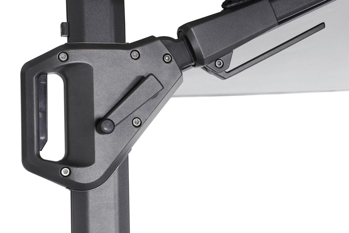 Ampelschirm Sunset N+ Ø 350 H: 252 Cm Anthrazit/grau - Anthrazit/Grau, KONVENTIONELL, Textil/Metall (350/350cm) - Siena Garden