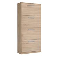 Cipősszekrény Leon 4 - Sonoma tölgy/tölgyfa, Basics, faalapú anyag (64/157,4/19cm)