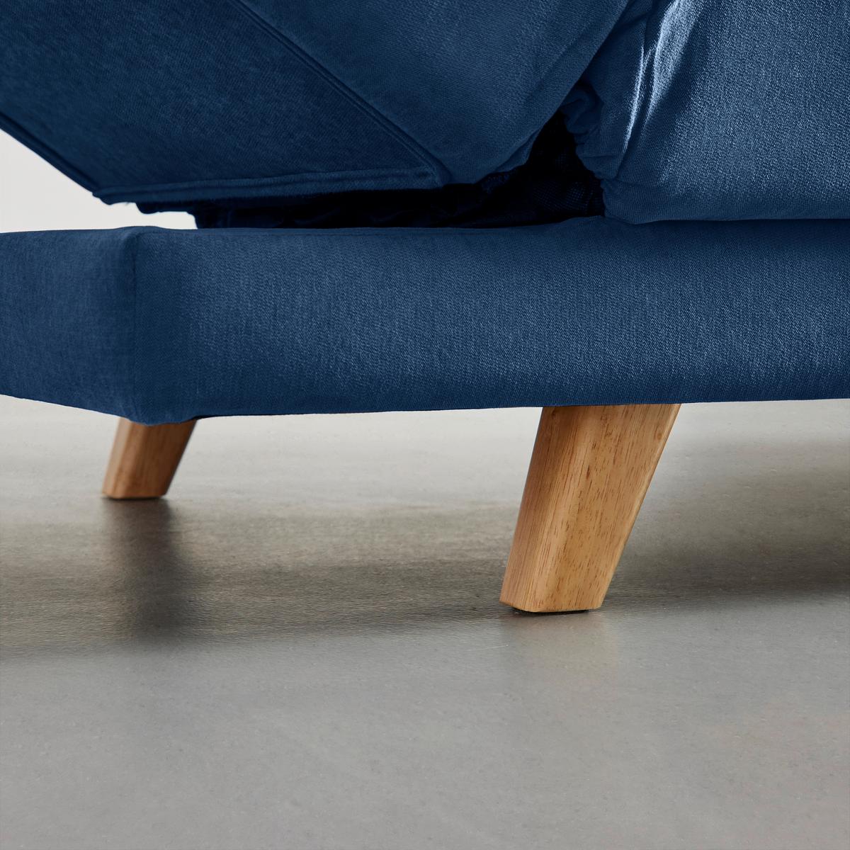 Pohovka FUNKY modrá - modrá/přírodní barvy, Moderní, dřevo/textil (183/73/79cm) - Bessagi Home