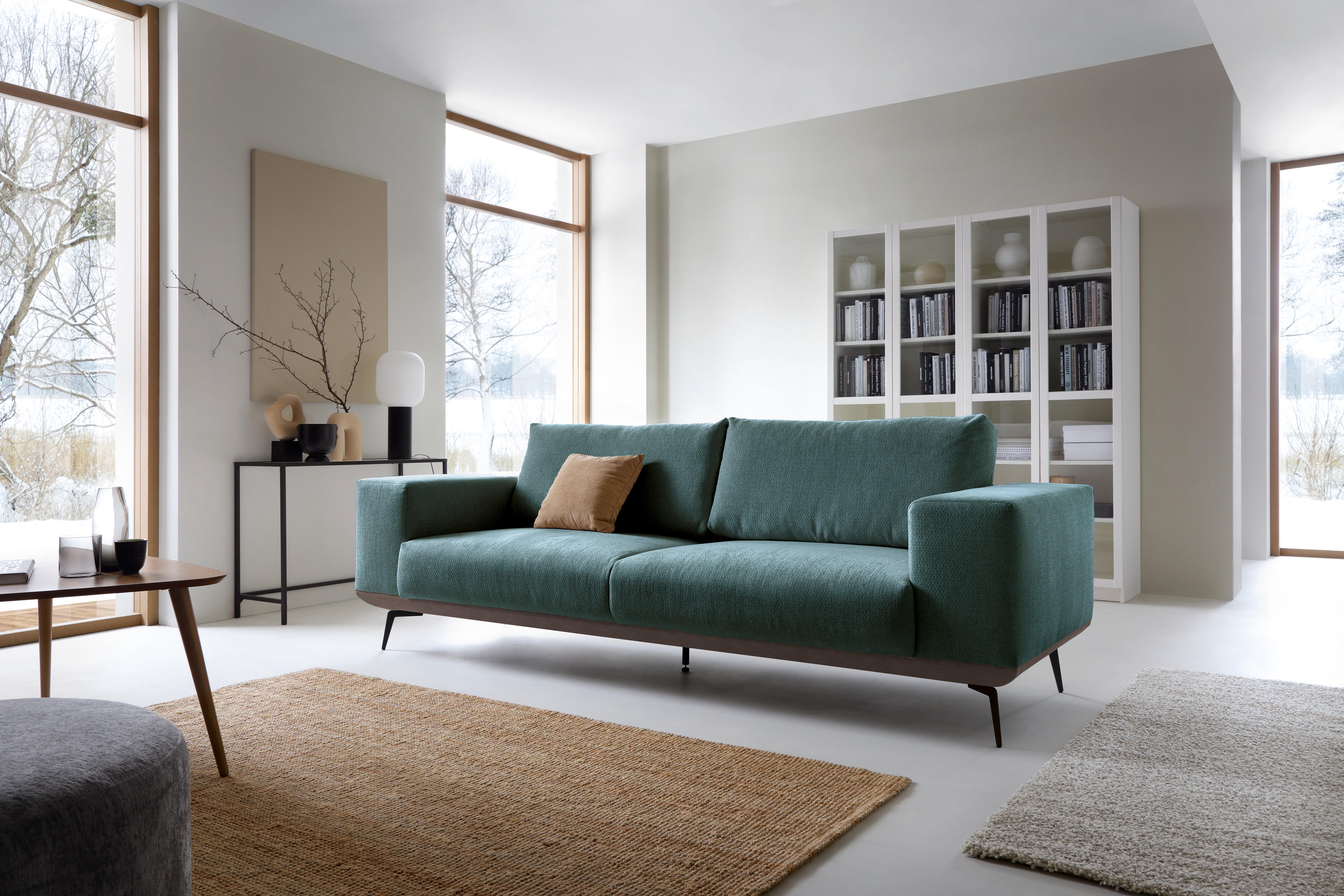 2-Sitzer-Sofa Albero Anthrazit - Anthrazit/Schwarz, Design, Holz/Textil (260/87/95cm) - MID.YOU