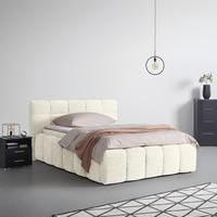 Čalúnená posteľ MONTE 120x200, béžová - čierna/béžová, Konventionell, textil/plast (120/200cm) - Based