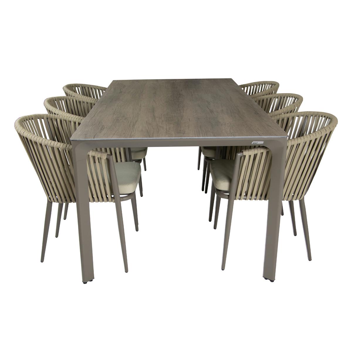 Gartenset Resi - Eiche grau/Braun, Basics, Metall (200/100/76cm) - Ambia Garden