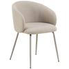 Jídelní židle ELEANOR - šedá/béžová, Design, kov/textil (55,5/79/55cm) - MID.YOU