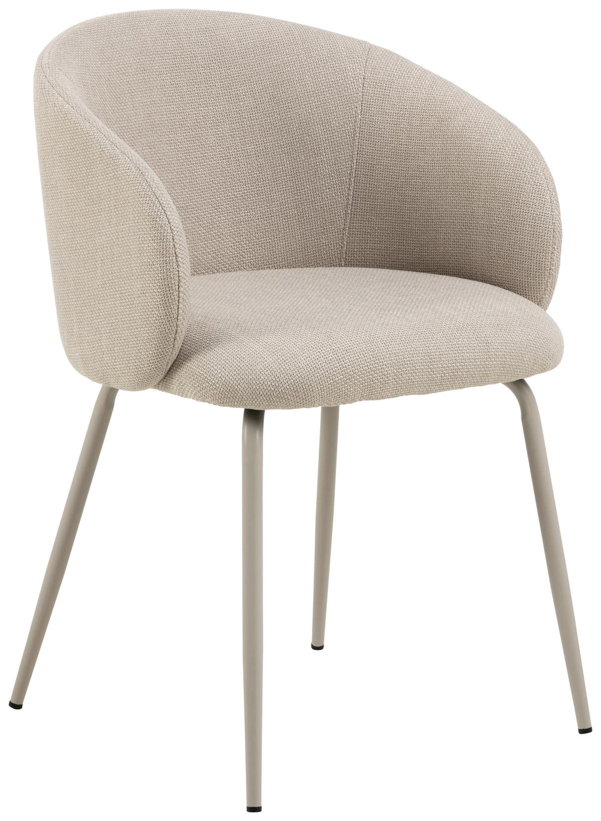 Jedálenská stolička ELEANOR, béžová - šedá/béžová, Design, kov/textil (55,5/79/55cm) - MID.YOU