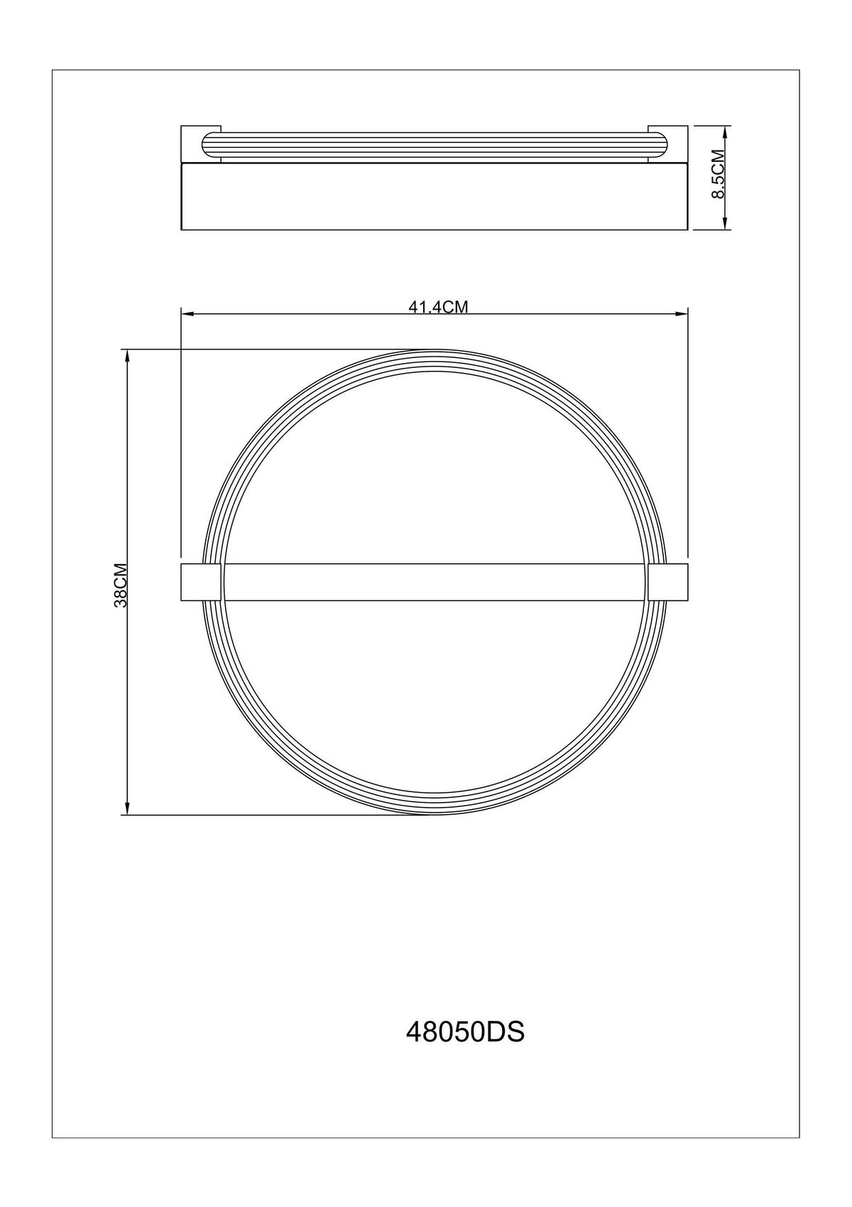 Deckenleuchte inkl. 1 LED 15W, 230V, ca. 41,4x38x8,5 cm - Transparent/Schwarz, Design, Kunststoff/Metall (41,4/38/8,5cm) - Globo