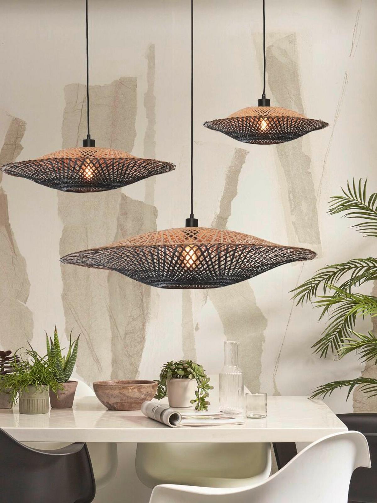 Hängeleuchte Kalimantan Naturfarben/Schwarz B: 87 cm - Schwarz/Naturfarben, Trend (87/87/20cm) - Good & Mojo