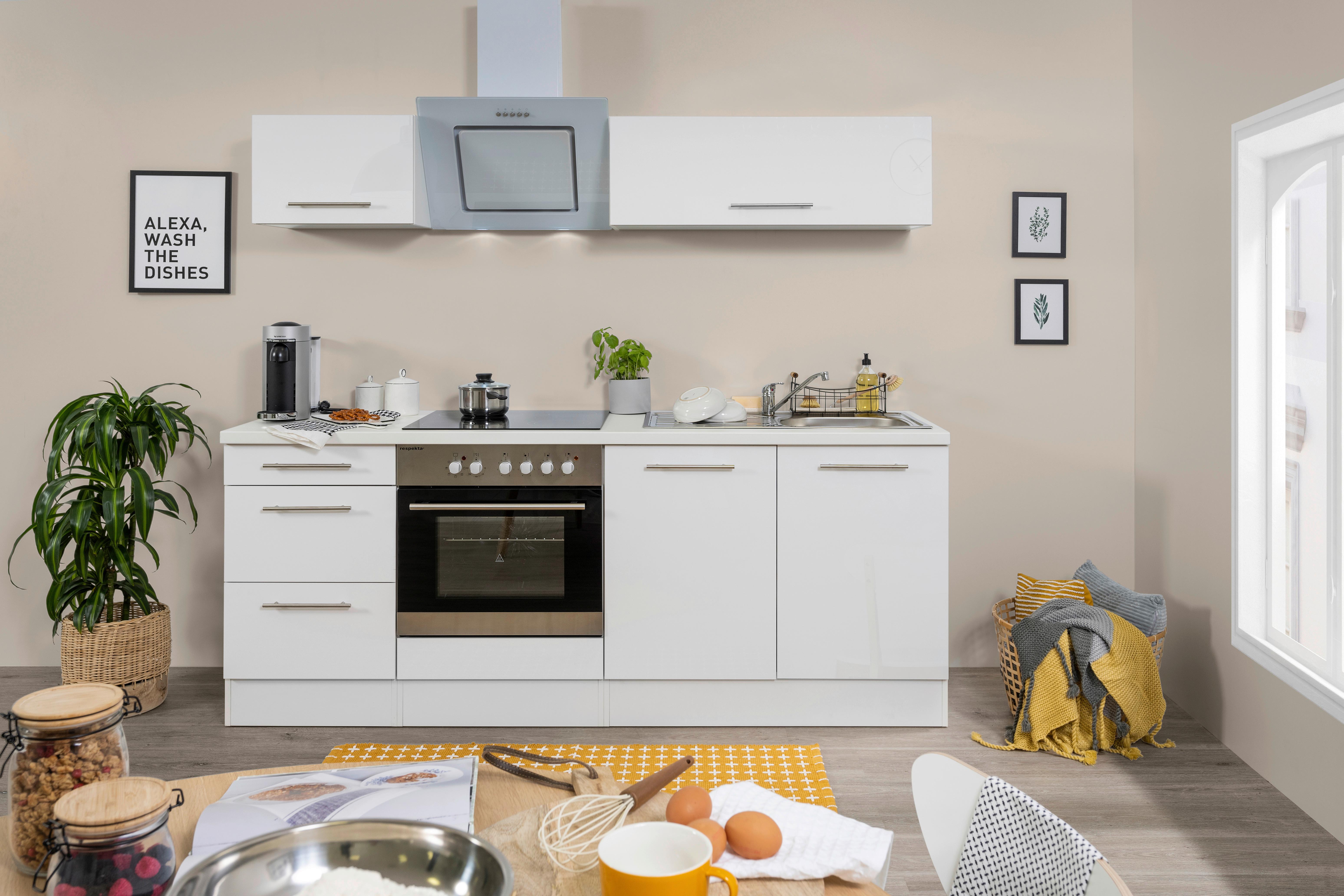 kaufen Geräten Weiß ➤ mit online B: Möbelix cm Respekta Küchenzeile 210