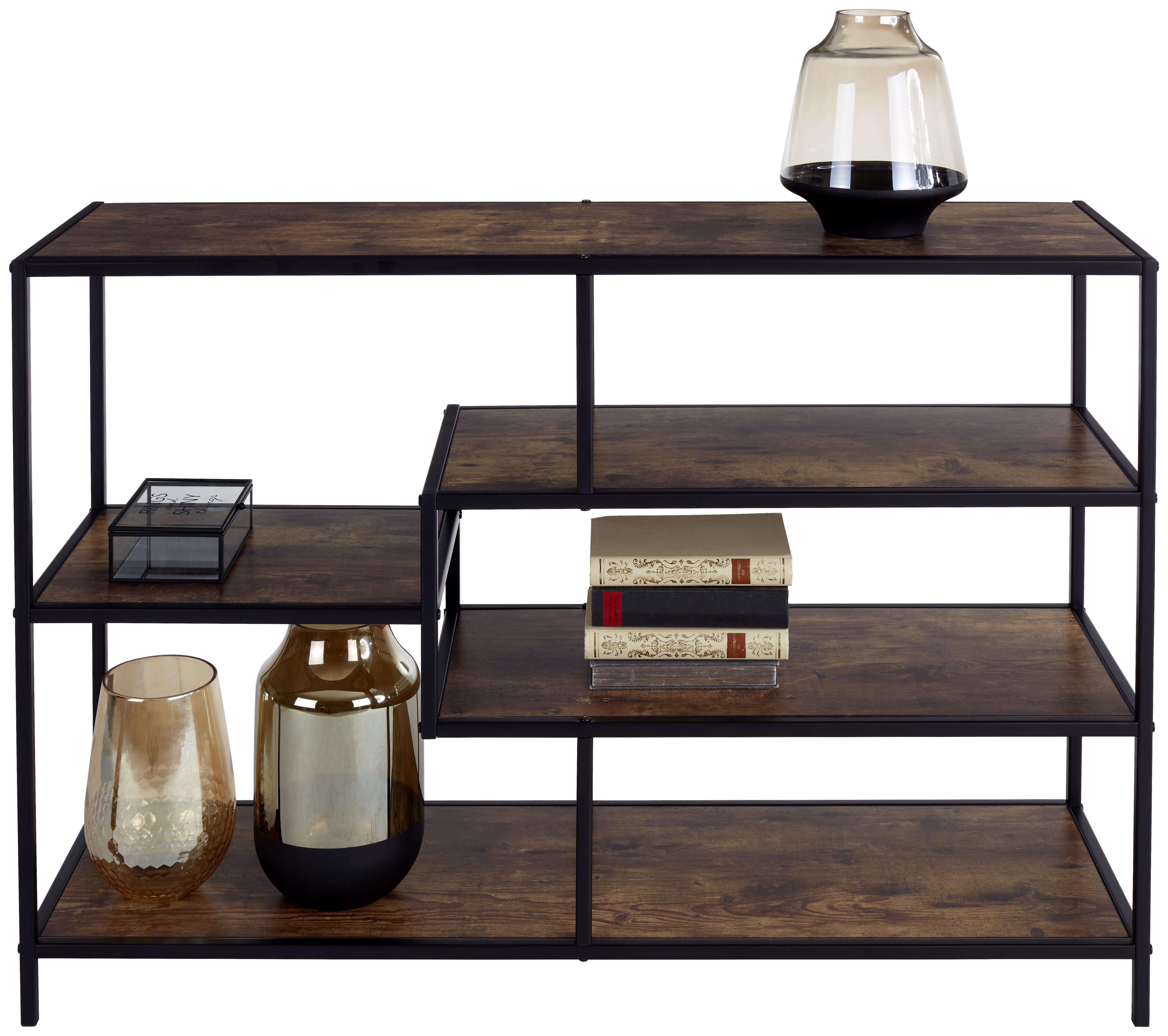 Regal Industry B 114cm, Naturfarben/Schwarz - Schwarz/Naturfarben, MODERN, Holzwerkstoff/Metall (114/78/33cm) - MID.YOU