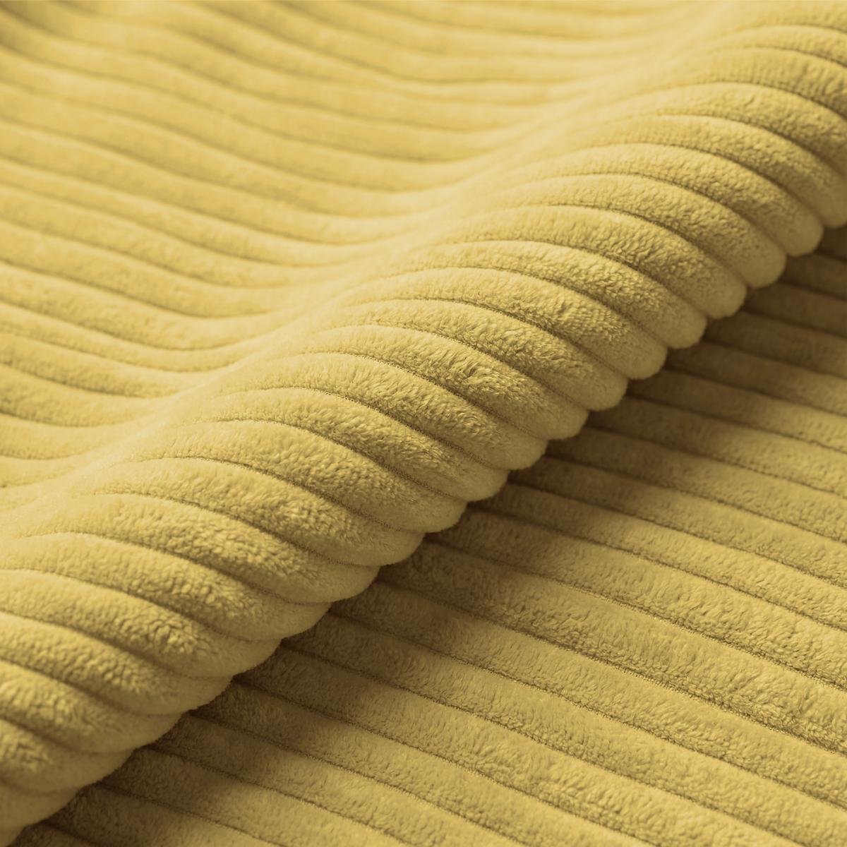 Rohová sedačka PEDRO, pravá, hořčicově žlutý manšestr - černá/hořčicově žlutá, Moderní, textil/plast (300/190cm) - Mömax