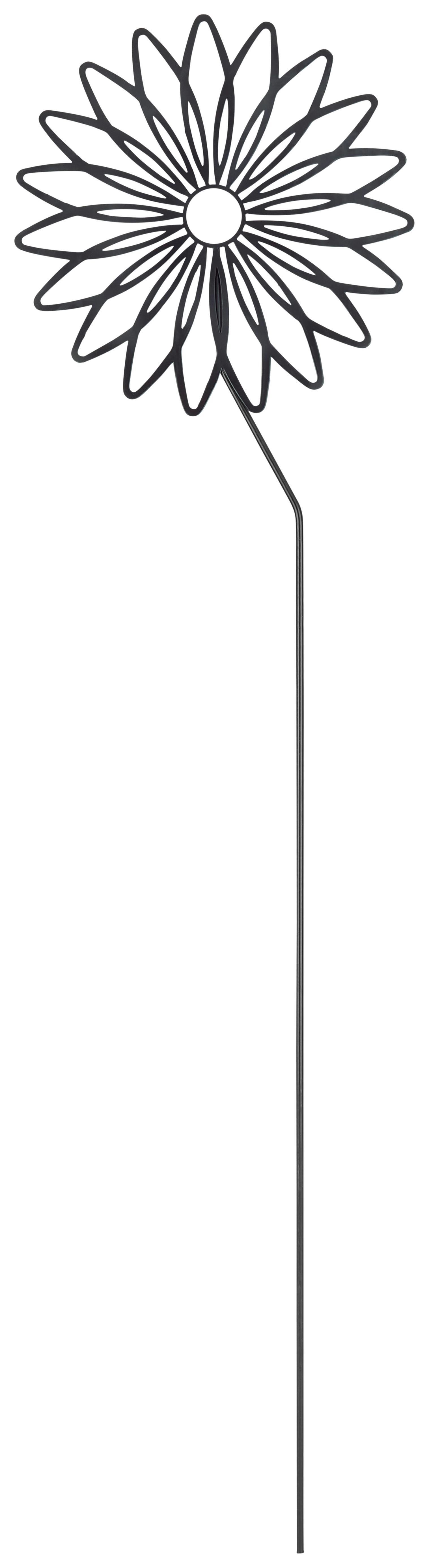 Gartenstecker Sunke Blume Schwarz H: 78 Cm