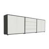 Sideboard Mailand5b:237cm Weiß/Anthrazit - Anthrazit/Schwarz, MODERN, Holzwerkstoff (237/73/33cm) - MID.YOU