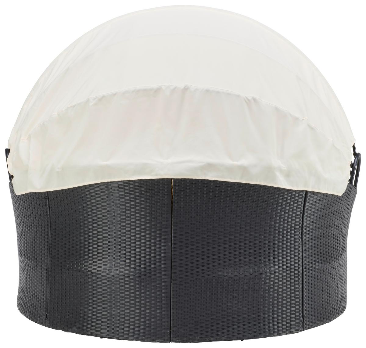 Sonneninsel Bali Schwarz/Beige Polyrattan, verstellbares Dach - Beige/Schwarz, MODERN, Kunststoff/Textil (180/80/81cm) - Luca Bessoni