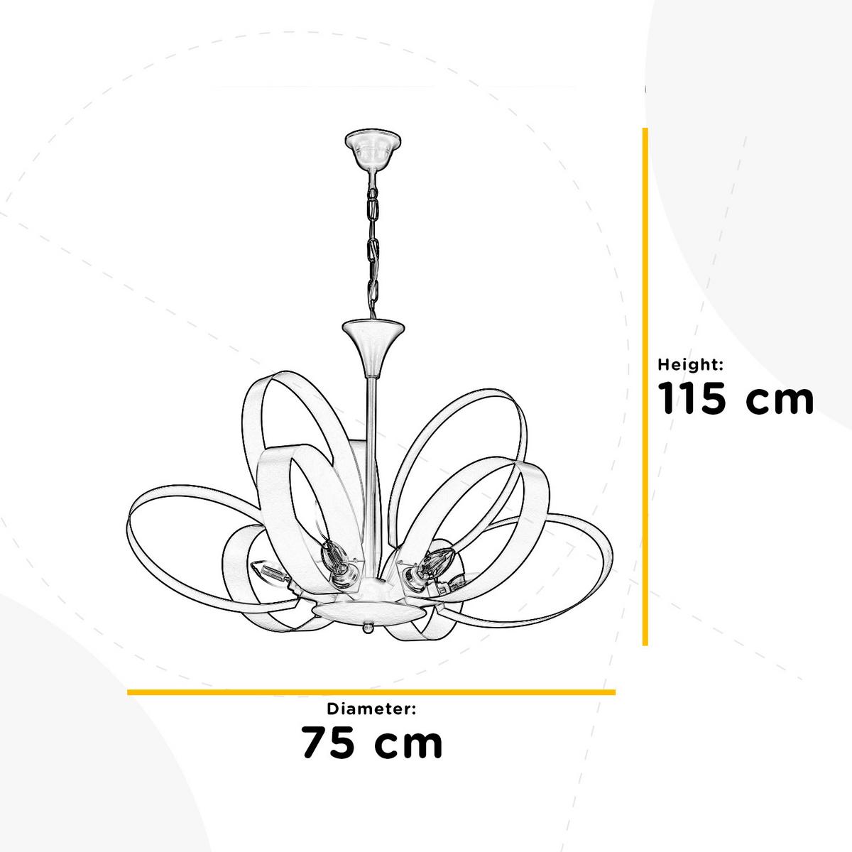 Kronleuchter 4735/9 - Weiß, Design, Metall (75/115cm)