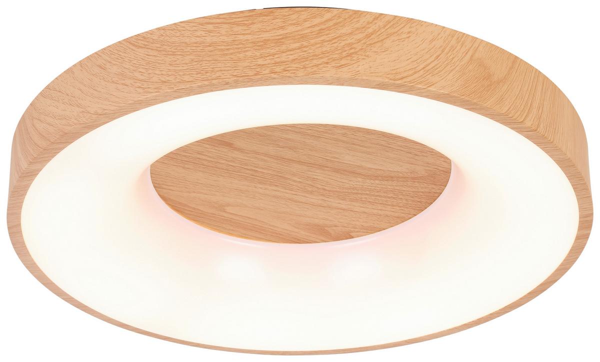 Stropní LED svítidlo LUZIA - černá/barvy dubu, Moderní, kov/plast (40/10cm) - Mömax