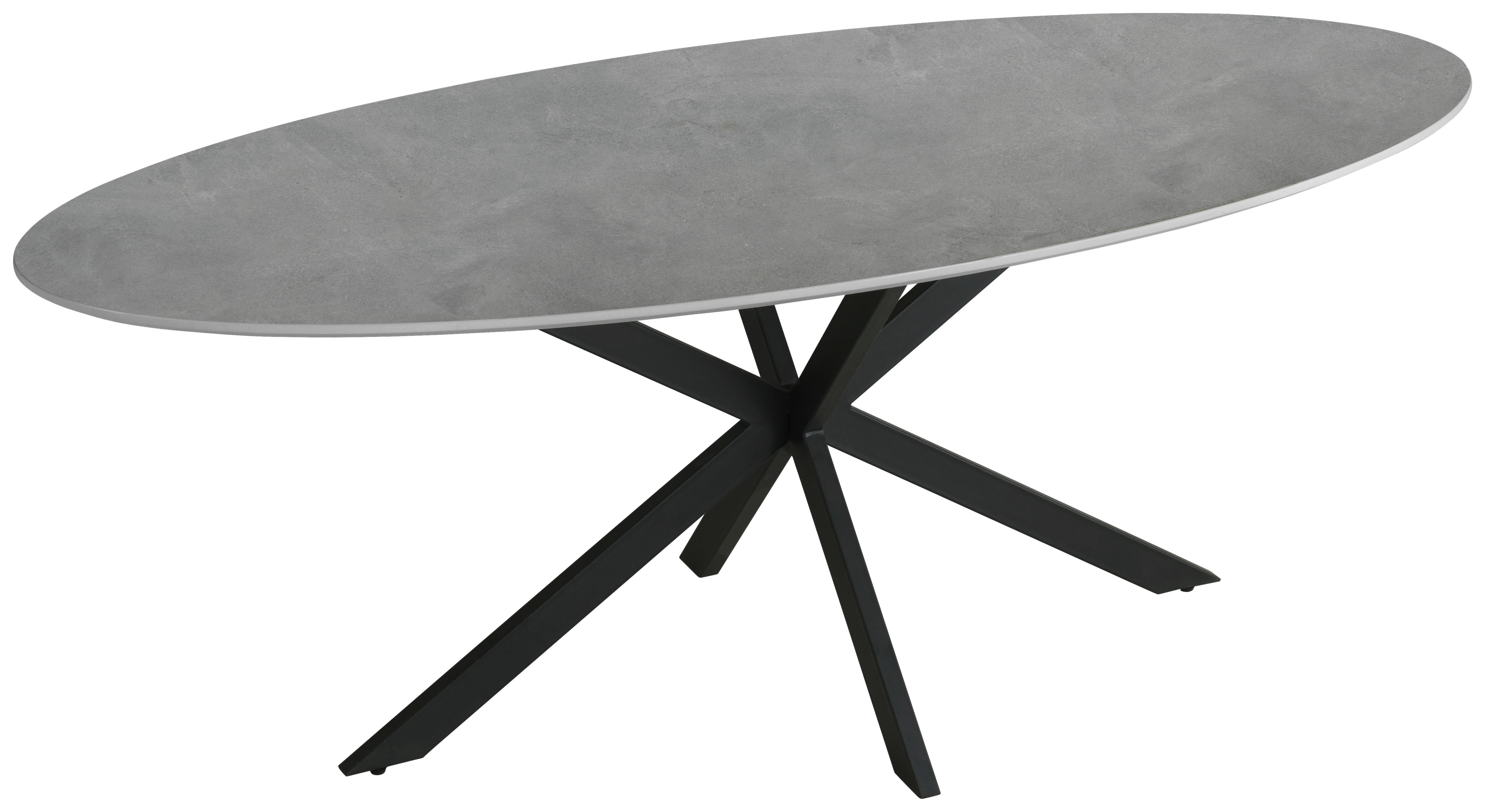 Esstisch Lote-Giga-S - Schwarz/Grau, MODERN, Holzwerkstoff/Metall (180/75/90cm)