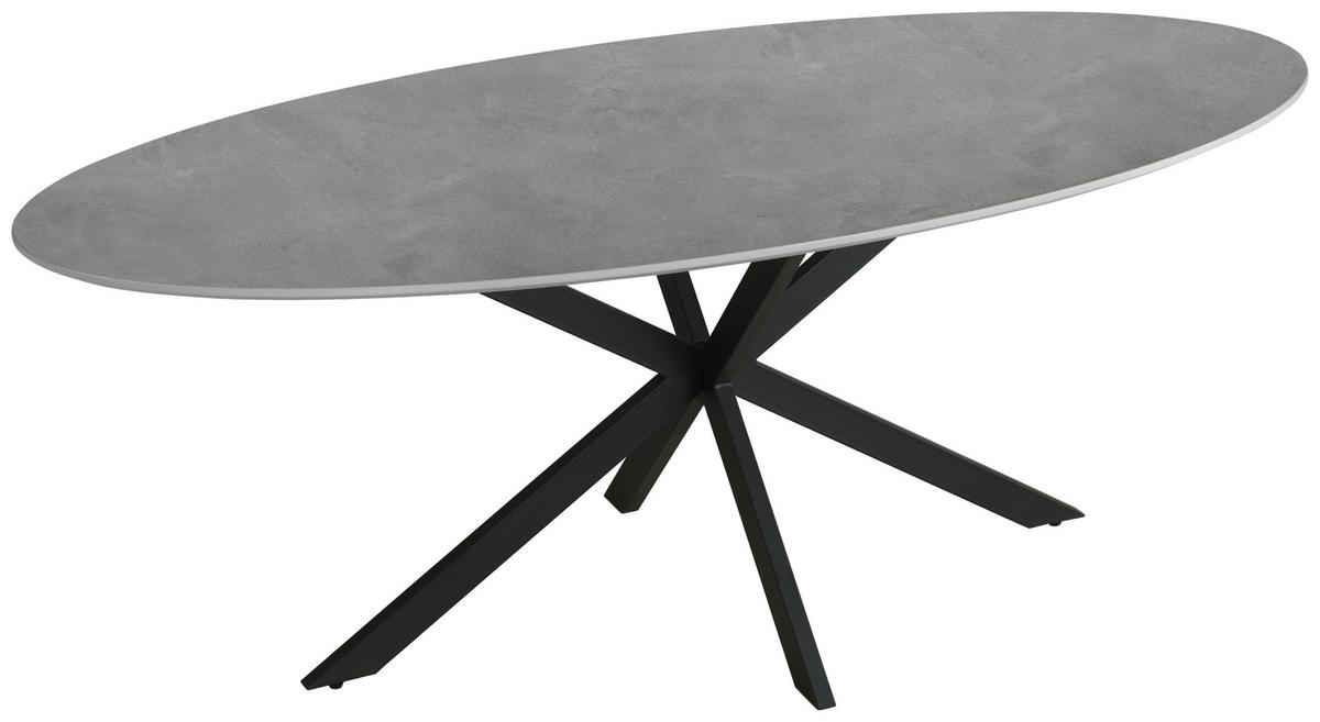 Esstisch Lote-Giga-S - Schwarz/Grau, MODERN, Holzwerkstoff/Metall (180/75/90cm)