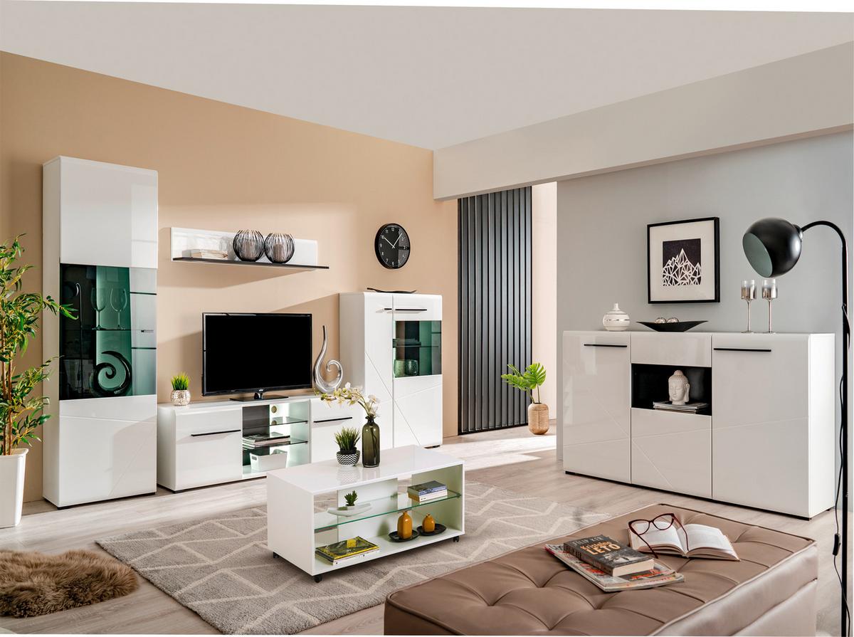 Tv-elem Trentino - fehér, Modern, faalapú anyag (150/49,5/41,5cm)