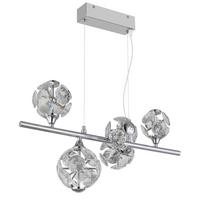 LED-Hängeleuchte Virina Klar Chromfarben L: 50 cm - Klar/Chromfarben, KONVENTIONELL, Glas/Metall (50/30/120cm) - Globo