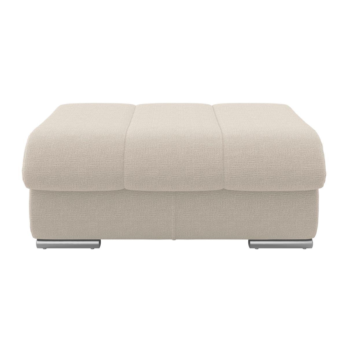 Hocker Multi naturfarben, B: 100cm - Chromfarben/Naturfarben, MODERN, Textil (100/43/80cm) - Luca Bessoni