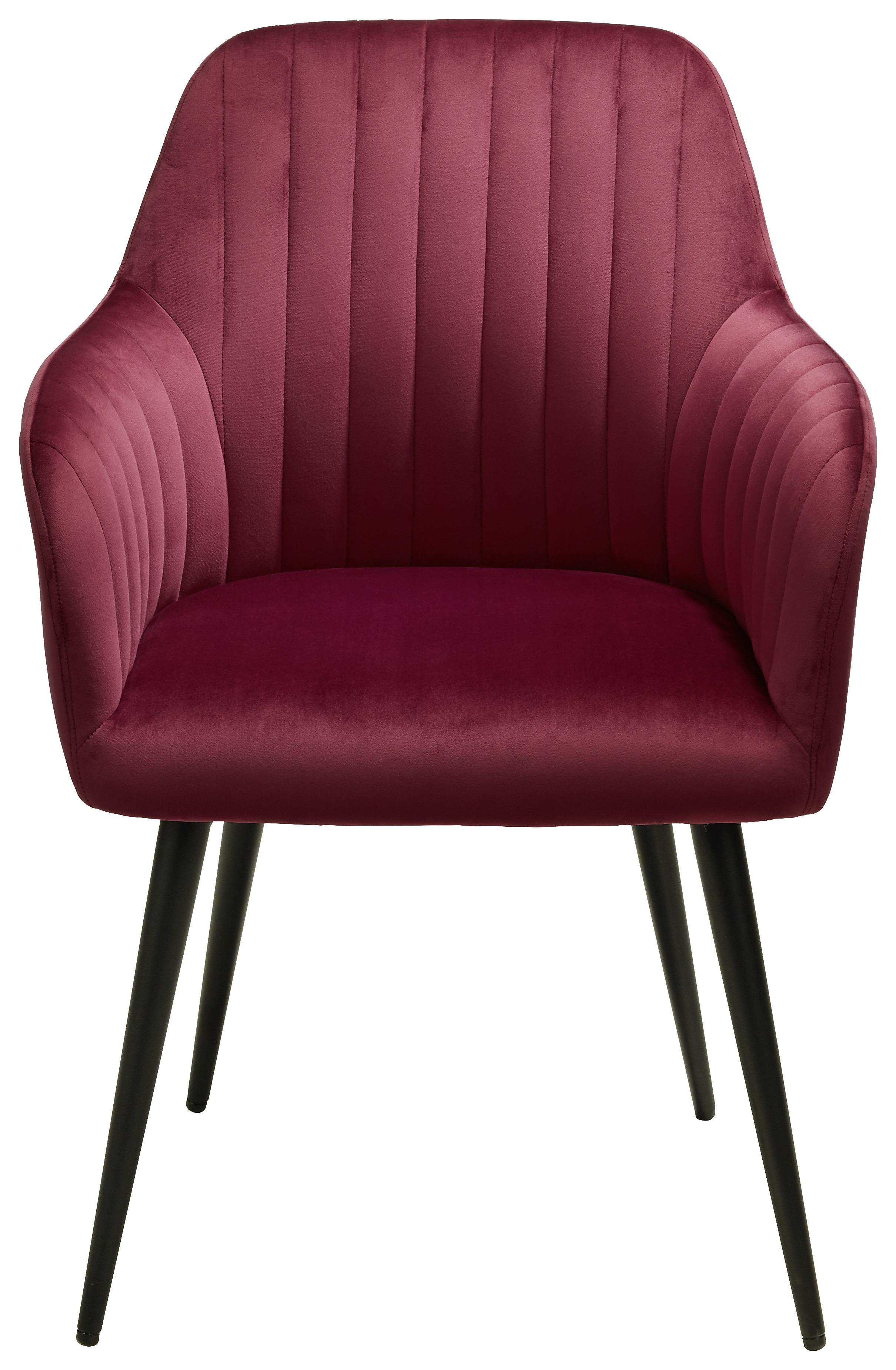 Židle S Područkami Martha -Top- - magenta/černá, Moderní, kov/textil (57/83,5/58cm) - Modern Living