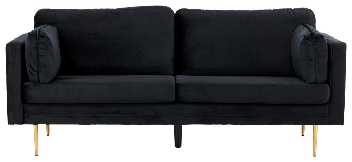 2-Sitzer-Sofa Boom - Goldfarben/Schwarz, Design, Textil/Metall (203/84/90cm) - Livetastic