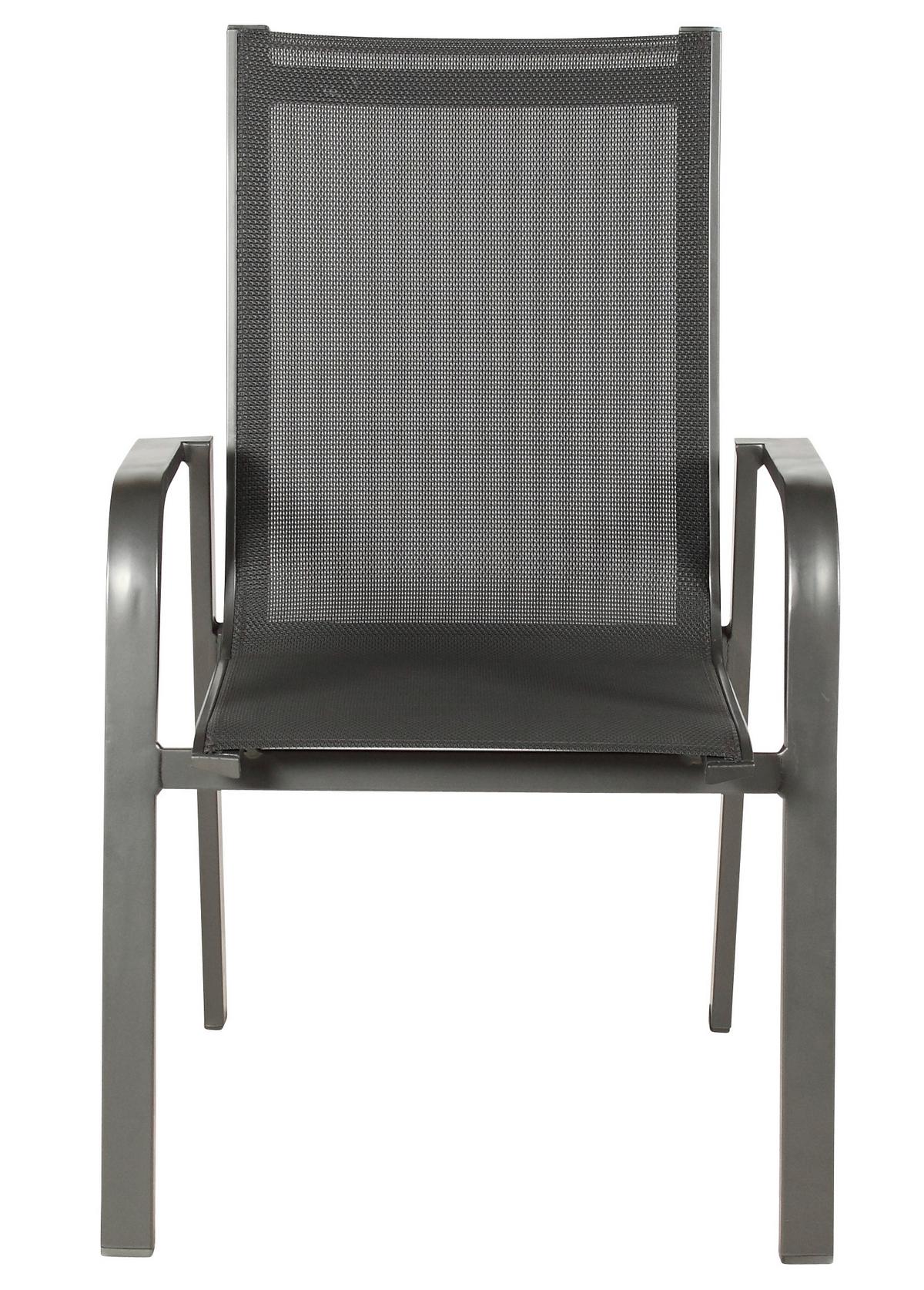 Gartensessel stapelbar Urban 4er-Set Aluminium/Textil - Anthrazit/Schwarz, Basics, Textil/Metall (69/97/62cm) - Acamp