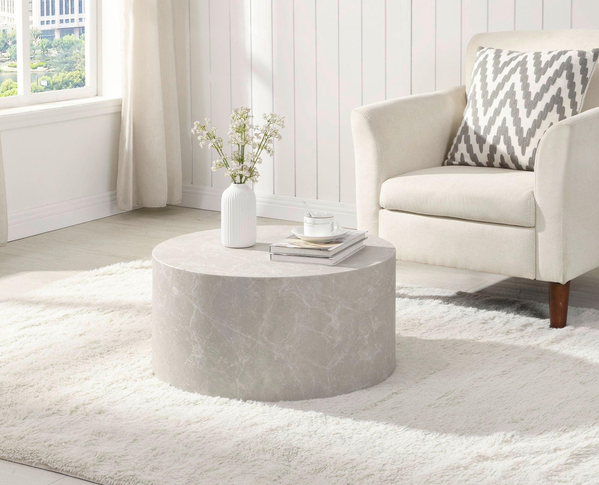 Couchtisch Monobloc Sandfarben D: 60 Cm - Sandfarben, Design, Holzwerkstoff (60/30cm) - Livetastic