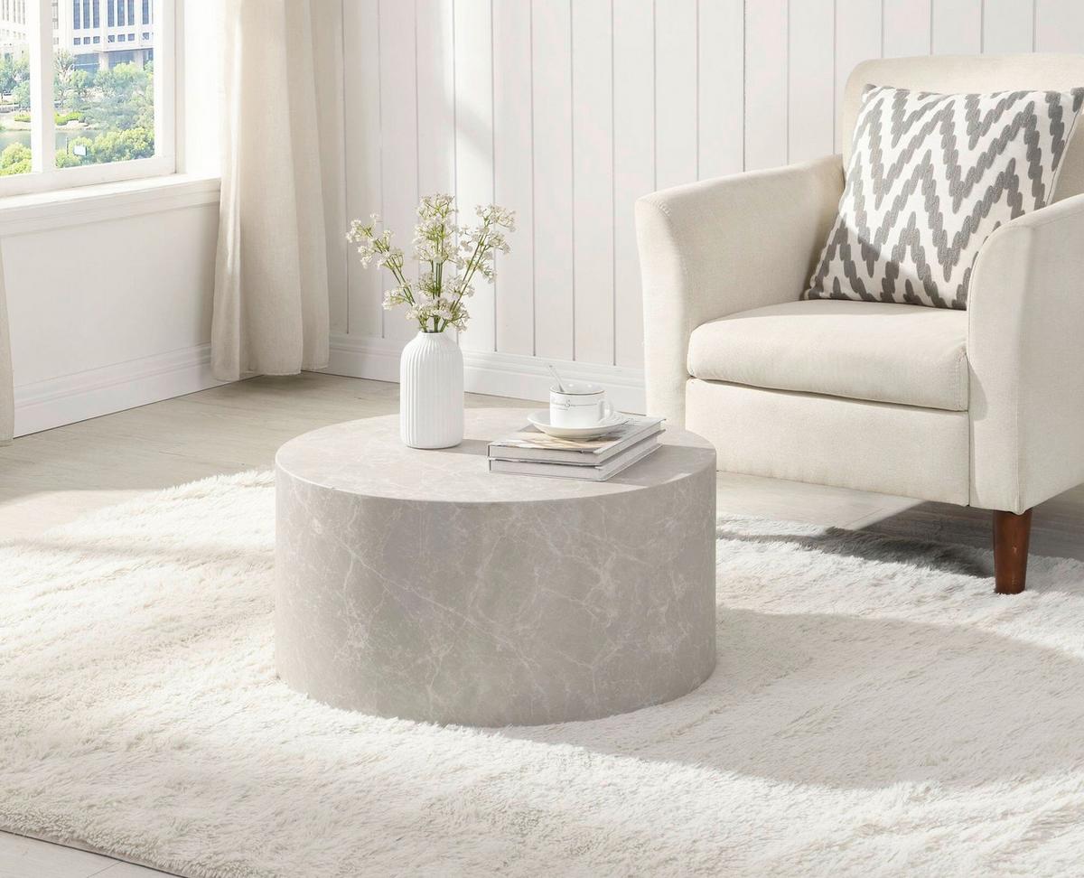 Couchtisch Monobloc Sandfarben D: 60 Cm - Sandfarben, Design, Holzwerkstoff (60/30cm) - Livetastic