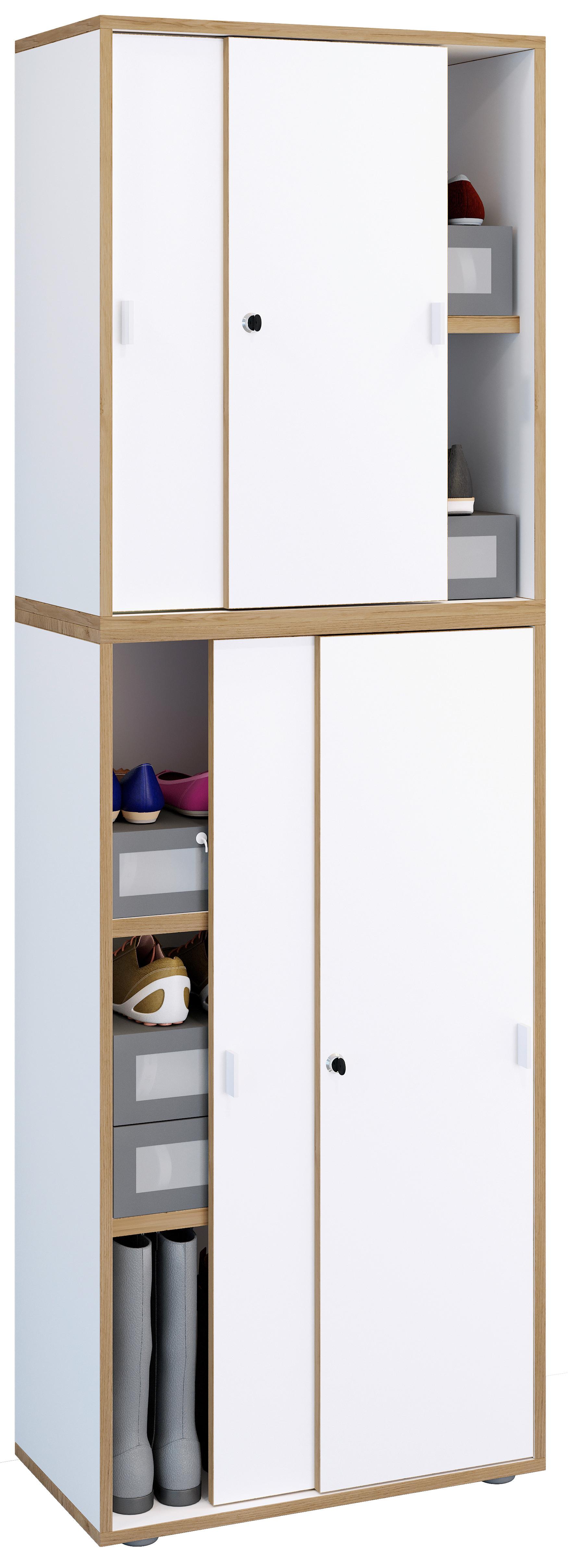 Schuschrank Salia Honigeiche/Weiß B: 60 cm - Honigeiche/Schwarz, Design, Holzwerkstoff (60/183/37cm) - MID.YOU