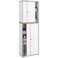 Schuschrank Salia Honigeiche/weiß B: 60 Cm - Honigeiche/Schwarz, Design, Holzwerkstoff (60/183/37cm) - MID.YOU