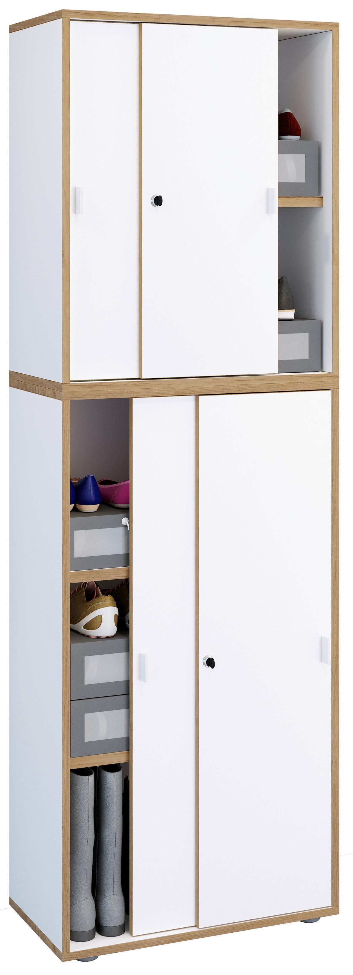 Schuschrank Salia Honigeiche/weiß B: 60 Cm - Honigeiche/Schwarz, Design, Holzwerkstoff (60/183/37cm) - MID.YOU