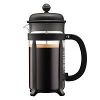 Konvice na přípravu kávy JAVA - černá/průhledné, Konvenční, kov/plast (11.2/24.5/9cm)