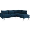 Ecksofa Samos Blau S: 267x204 cm - Blau/Schwarz, Design, Textil (267/204cm) - Livetastic