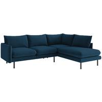 Ecksofa Samos Blau S: 267x204 Cm - Blau/Schwarz, Design, Textil (267/204cm) - Livetastic