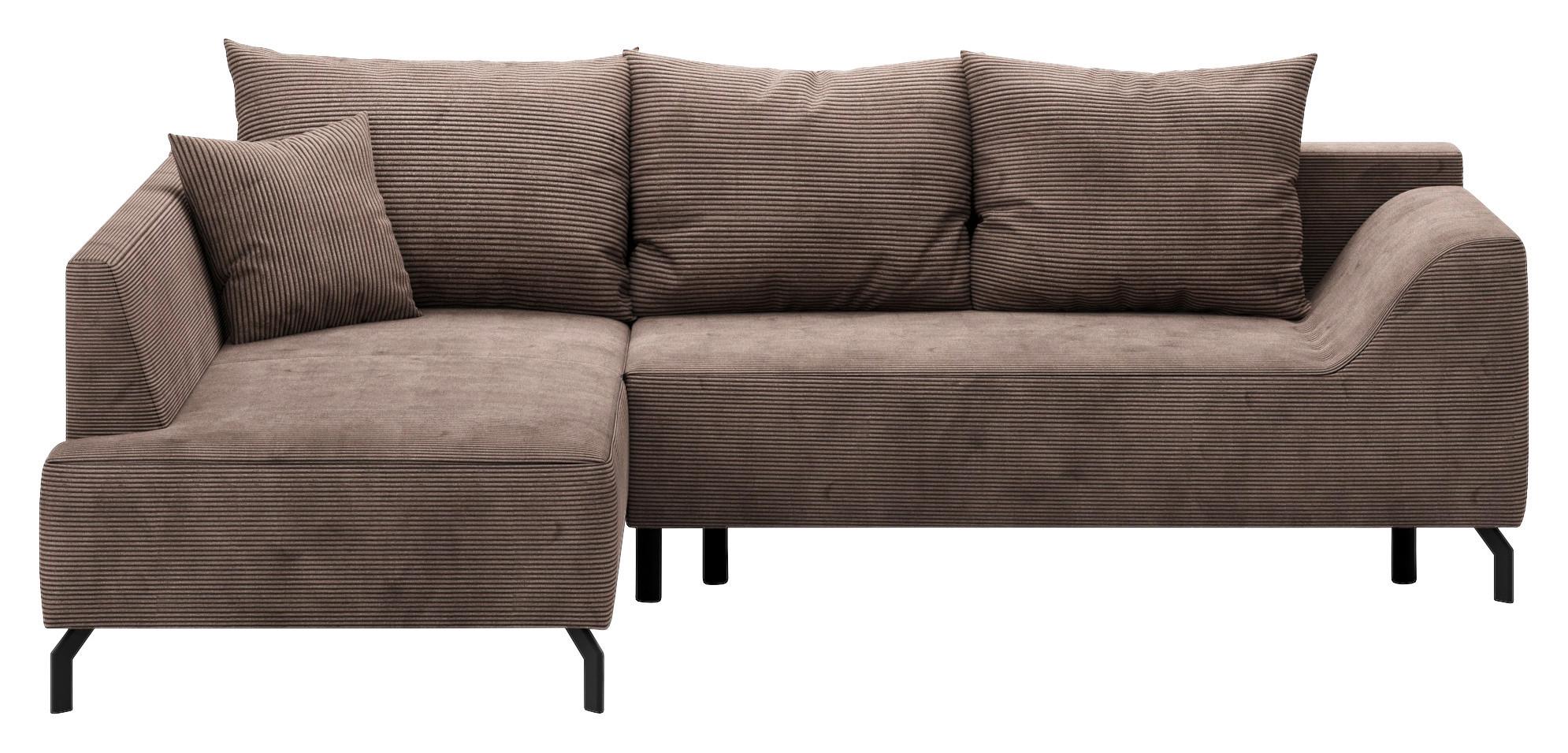 Eckschlafsofa Asolo Braun S: 167x273 cm - Schwarz/Braun, Design, Textil (167/273cm) - MID.YOU