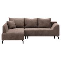 Eckschlafsofa Asolo Braun S: 167x273 Cm - Schwarz/Braun, Design, Textil (167/273cm) - MID.YOU