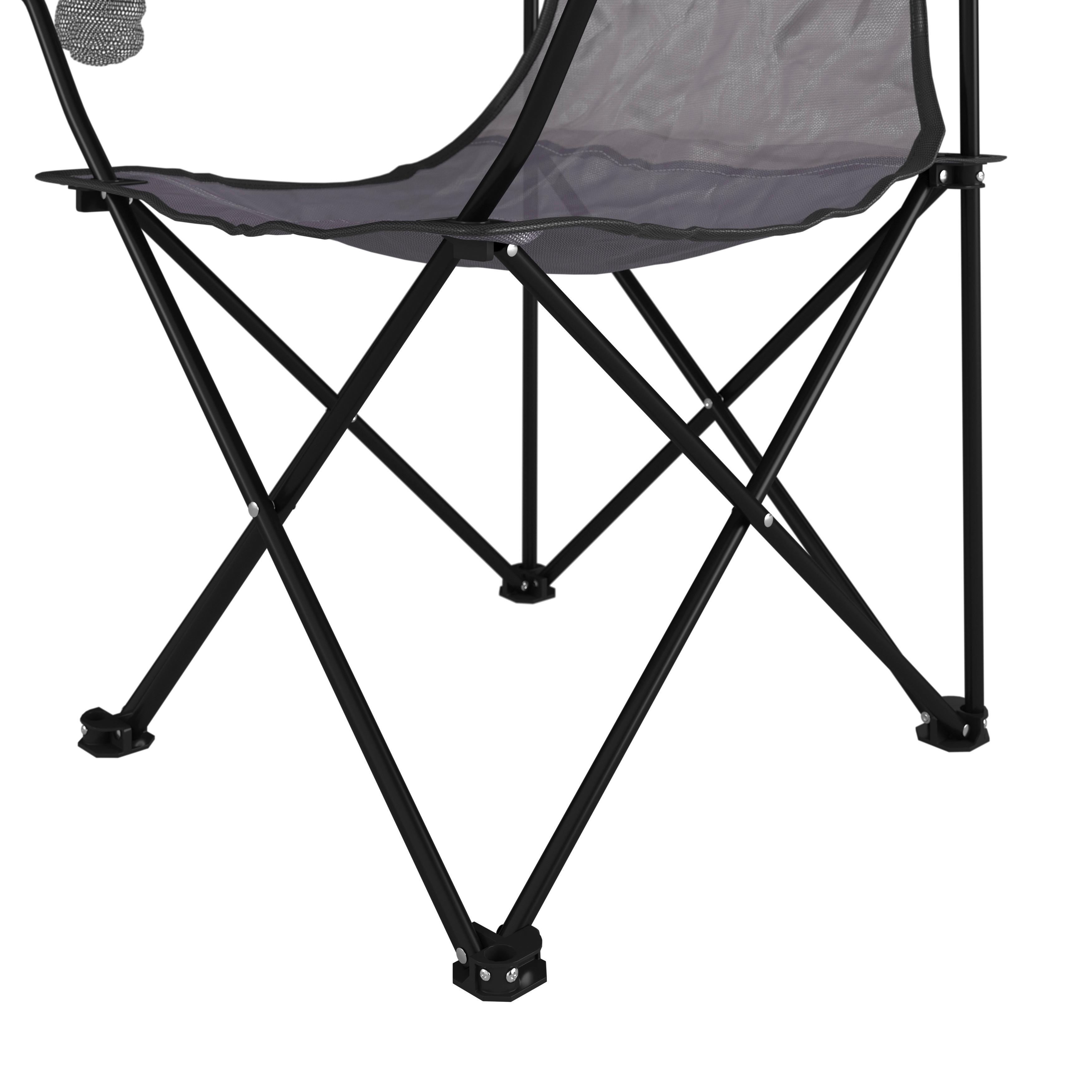 Campingsessel Luca - Schwarz/Grau, MODERN, Textil/Metall (80/80/51cm) - Ondega