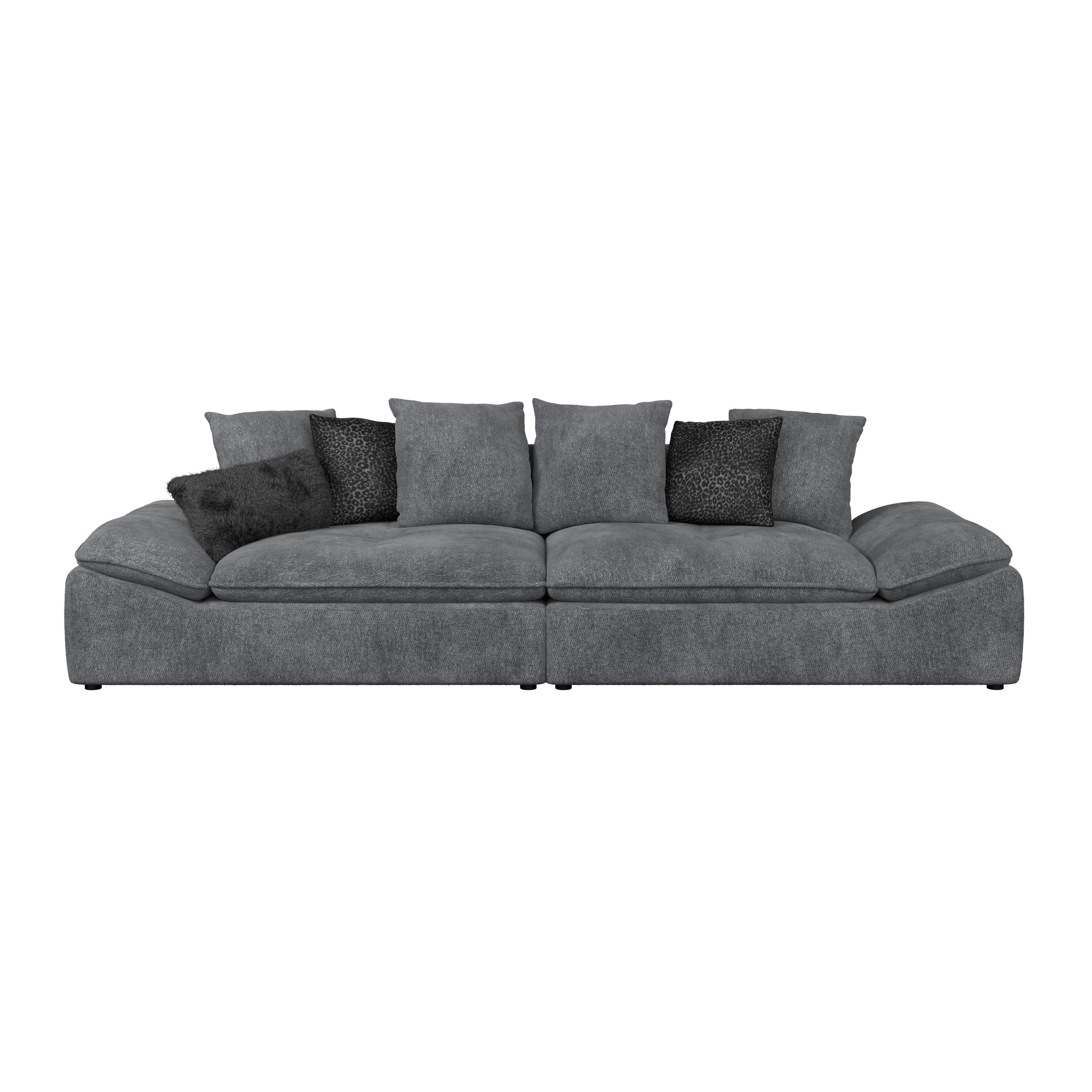 Big Sofa Diun mit Kissen Chenille anthrazit B: 310 cm