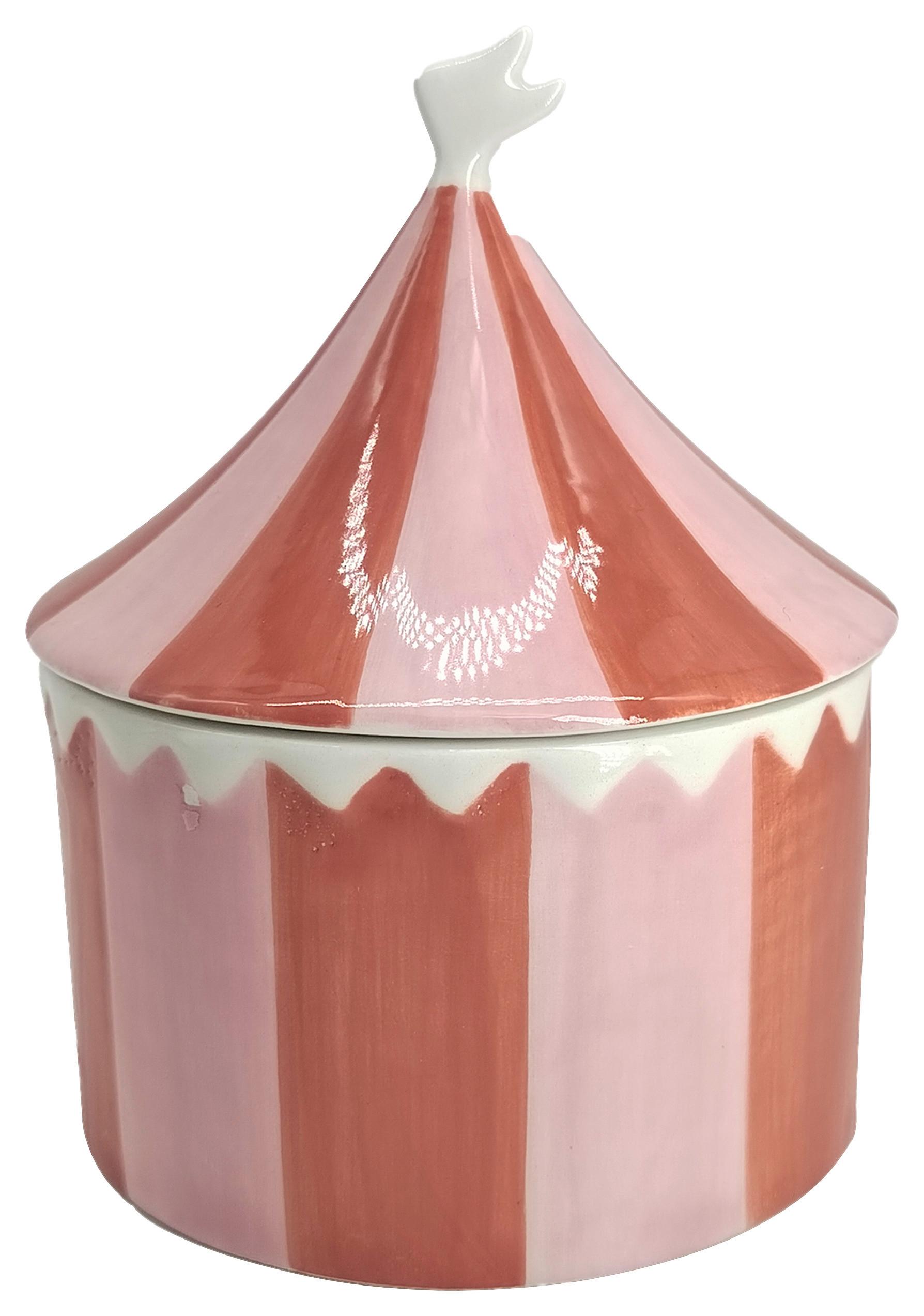 Dekorační dóza JARO -PAZ- - pink/krémová, keramika (11,5/14cm) - Mömax