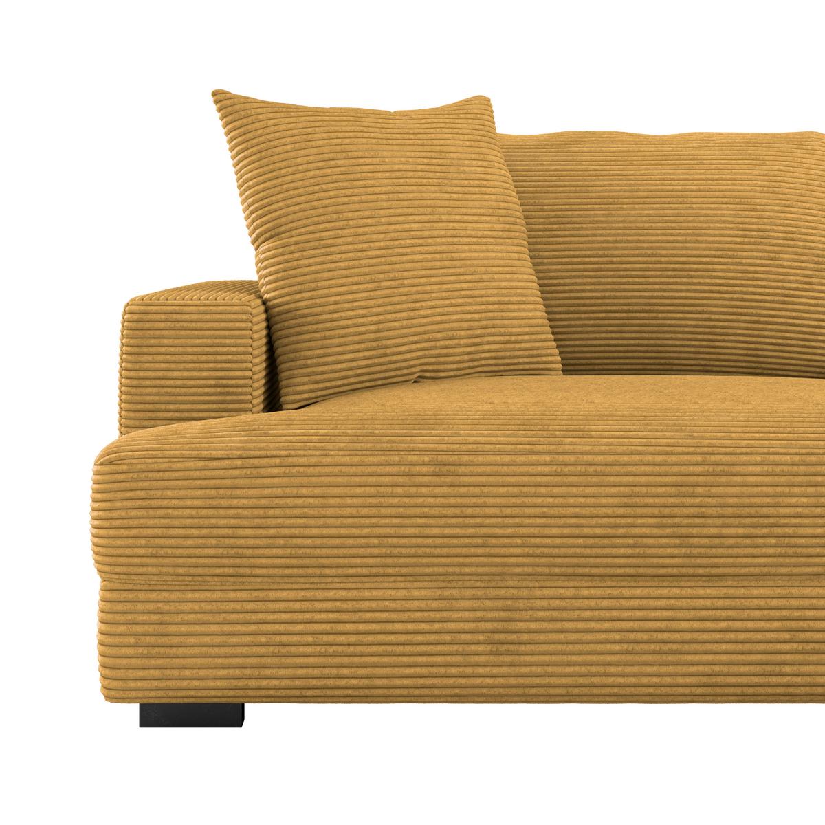 Big Sofa Pelle Mit Kissen B: 261 Cm Senfgelb - Wengefarben/Senfgelb, Trend, Textil (261/124cm) - Luca Bessoni