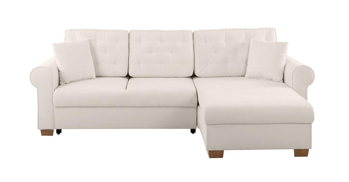 Ecksofa Arles, Creme 02 S: 266x161 Cm - Buchefarben/Creme, Design, Textil (266/161cm) - MID.YOU